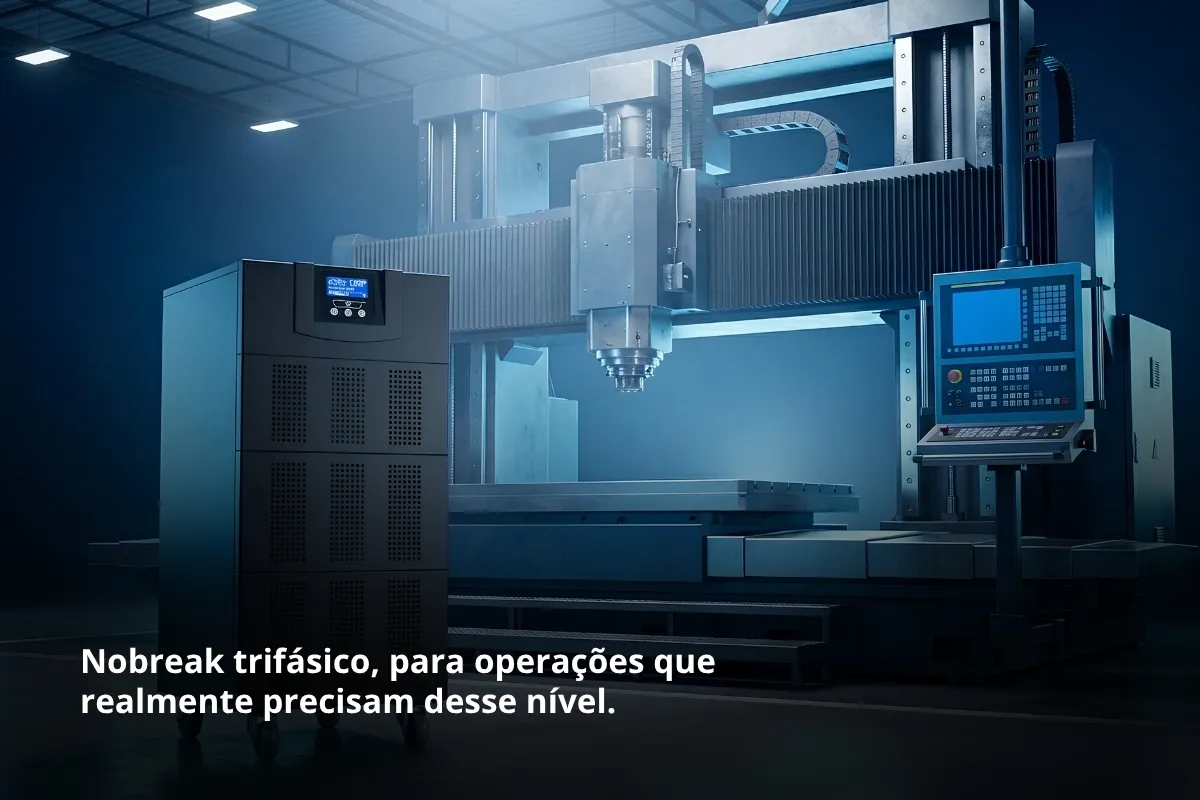 Nobreak trifásico, para operações que realmente precisam desse nível